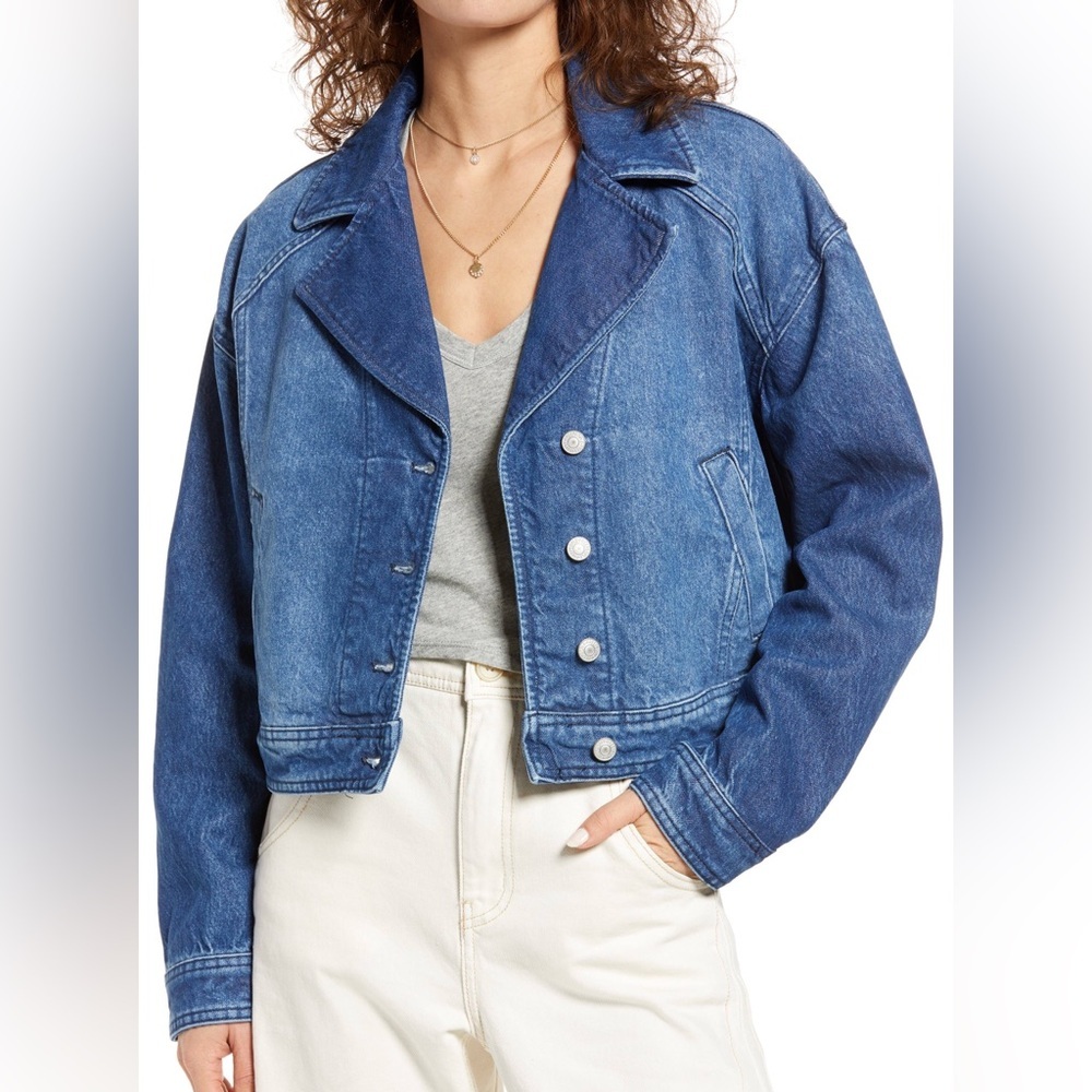 WE THE FREE FREE PEOPLE NOW OR NEVER DENIM JACKET MEDIUM